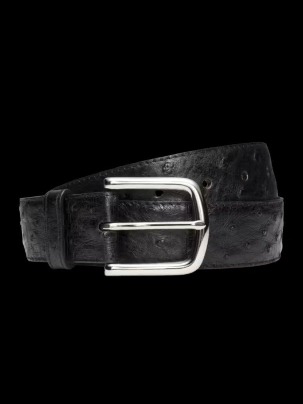 NWT Tecovas Men's Full Quill Black Ostrich Belt (42)